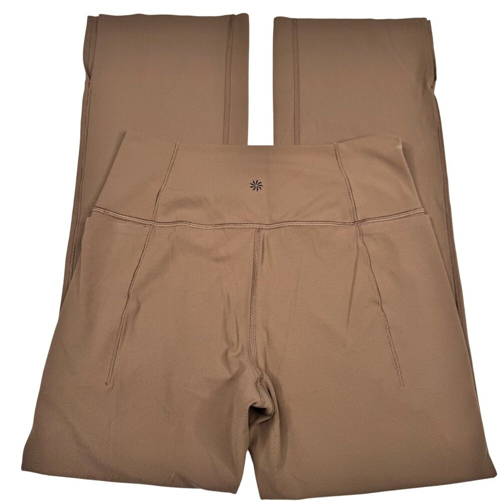 Athleta 533441 Transcend Stash Crop Straight Leg Pant L Tan Nylon Spandex Blend - Picture 13 of 16